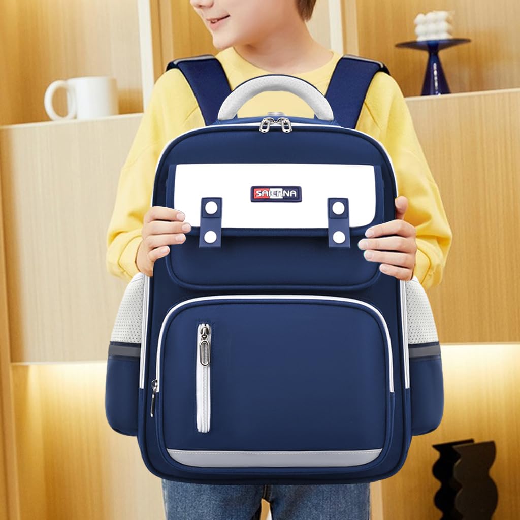 PALAY® School Backpack for Kids Waterproof School Backpack with Chest Buckle & Reflective Strip Kids School Backpack Burden-relief School Backpack for Kids 6-12 Years Old, Dark Blue PALAY® School Backpack for Kids Waterproof School Backpack with Chest Buckle & Reflective Strip Kids School Backpack Burden-relief School Backpack for Kids 6-12 Years Old, Dark Blue